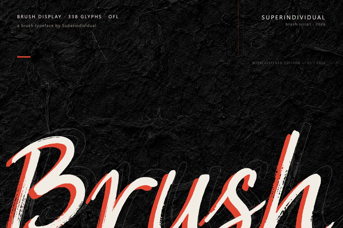 Brush script type specimen